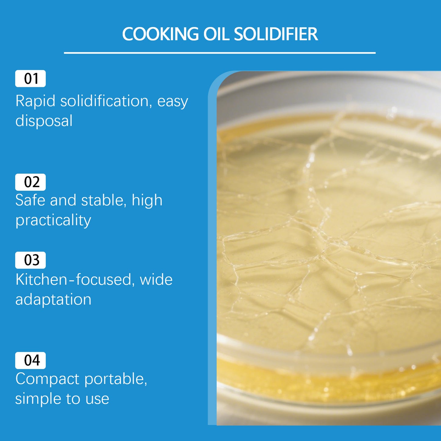 Dobshow® Cooking Oil Solidifier – Easy Used Oil Disposal for a Cleaner Kitchen