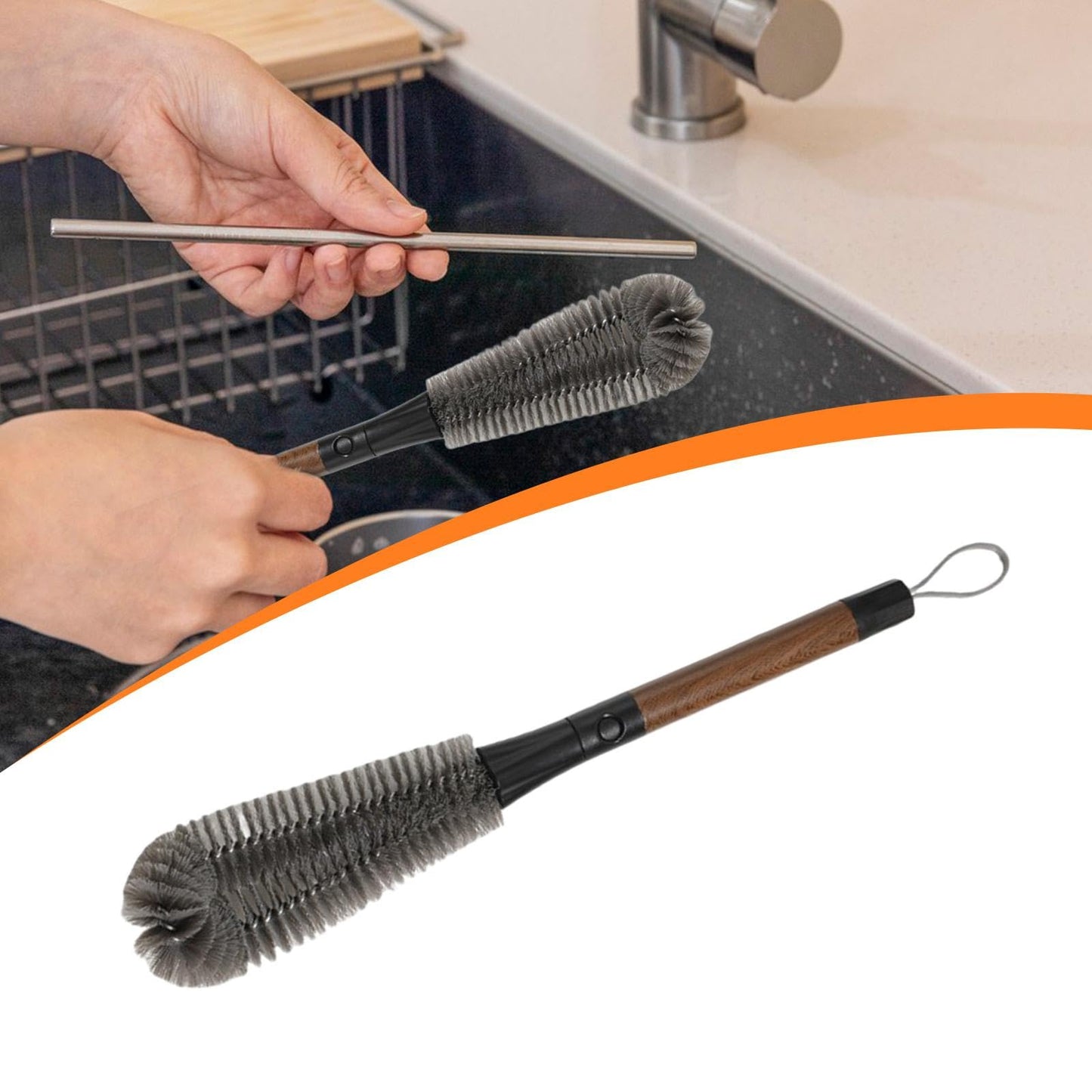 MCOIKY®Blender Cleaning Brush – Long Handle Brush for Blenders, Bottles & Cups