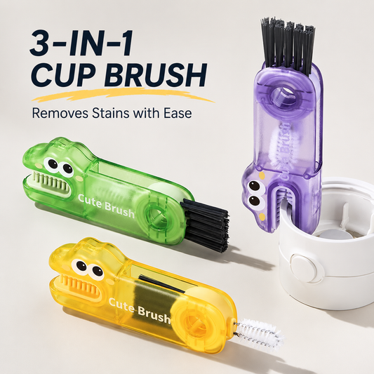 MCOIKY® 3-in-1 Cup Lid Cleaning Brush – Clean Cups, Lids & Crevices Easily