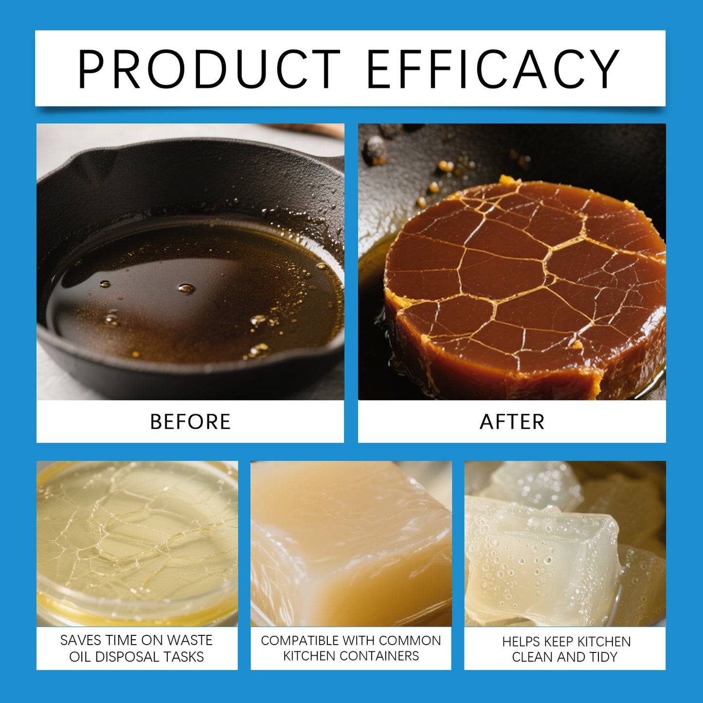 Dobshow® Cooking Oil Solidifier – Easy Used Oil Disposal for a Cleaner Kitchen